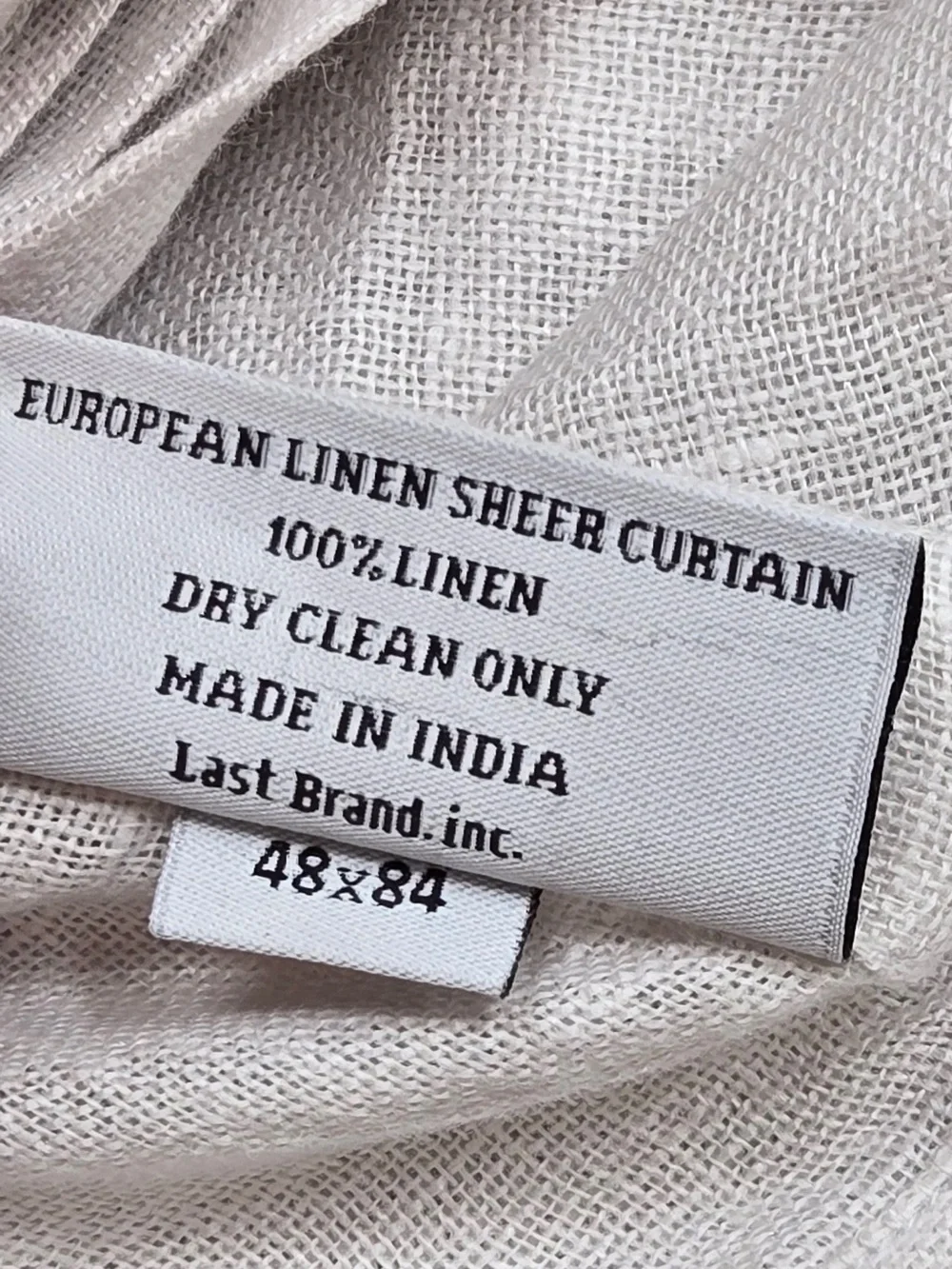 QUINCE Set Of 4 48x84 European Linen Sheer Curtains Cloud 9236